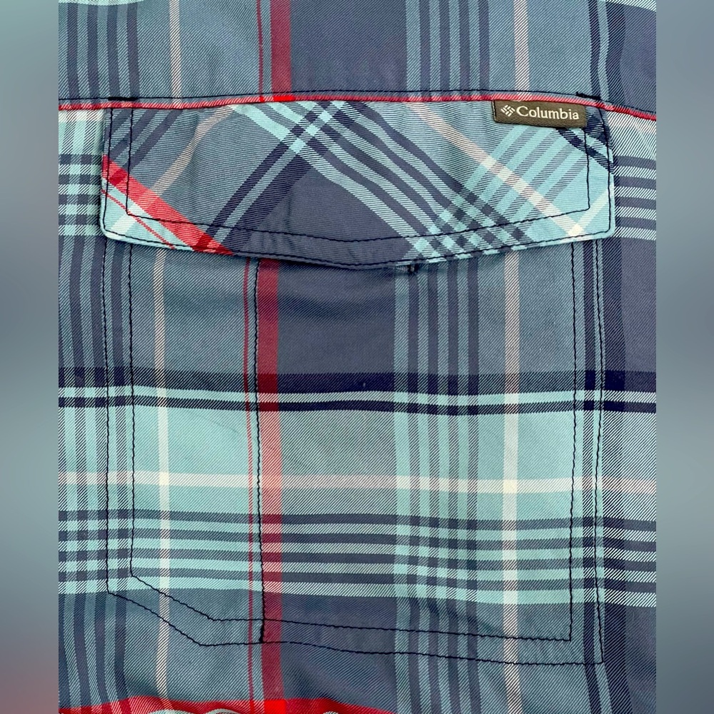 ✨HP✨ “COLUMBIA” MEN’S PLAID BUTTON-UP LONG SLEEVE DRESS SHIRT, SIZE LARGE - Picture 8 of 9